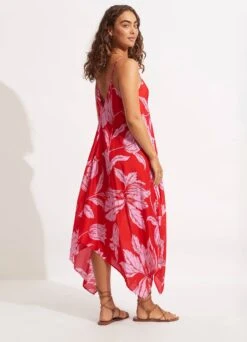 Fleur De Bloom Scarf Dress - Chilli -Fashion Swimwear Store 54841 DR Chilli 4