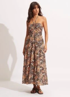 Take Flight Tiered Dress - Mandarin -Fashion Swimwear Store 54867 DR Mandarin 3