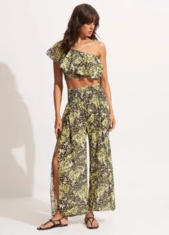 Take Flight Shirring Pant - Wild Lime