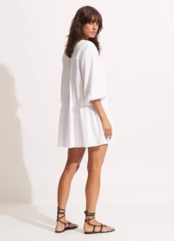 Fallow Textured Cotton Cover Up - White -Fashion Swimwear Store 54870 CU White 5