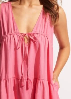 Sunbreak Poplin Dress - Pink -Fashion Swimwear Store 54877 DR Pink 6