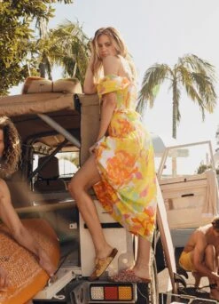 Palm Springs Shirring Skirt - Lime Light