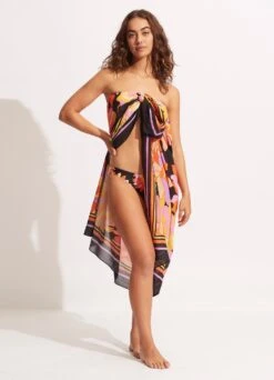 Palm Spring Pareo - Black -Fashion Swimwear Store 54899 SG Black 8