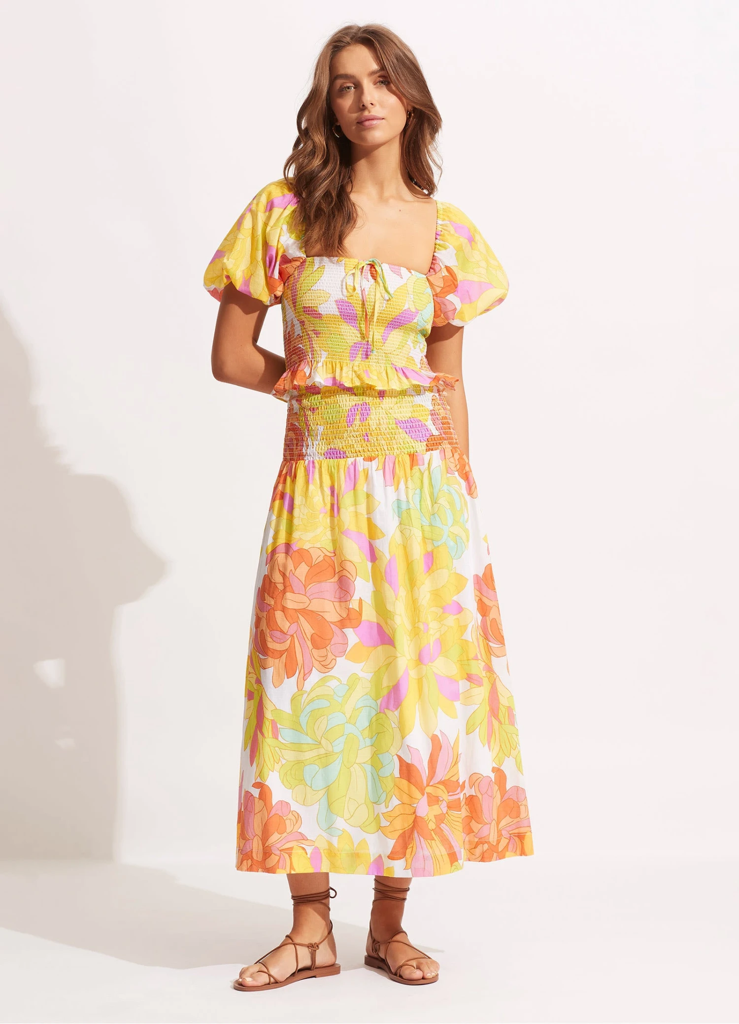 Palm Springs Shirring Top - Lime Light 5 Palm Springs Shirring Top - Lime Light - Image 3