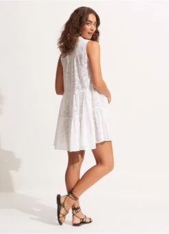 Embroidery Cover Up - White -Fashion Swimwear Store 54914 CU White 5