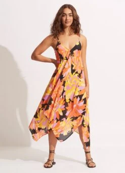 Palm Springs Scarf Dress - Black -Fashion Swimwear Store 54926 DR Black 4
