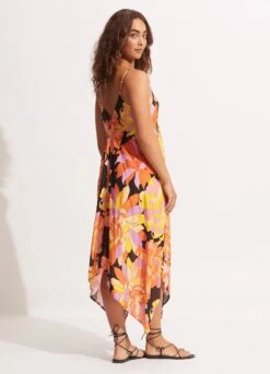 Palm Springs Scarf Dress - Black -Fashion Swimwear Store 54926 DR Black 6