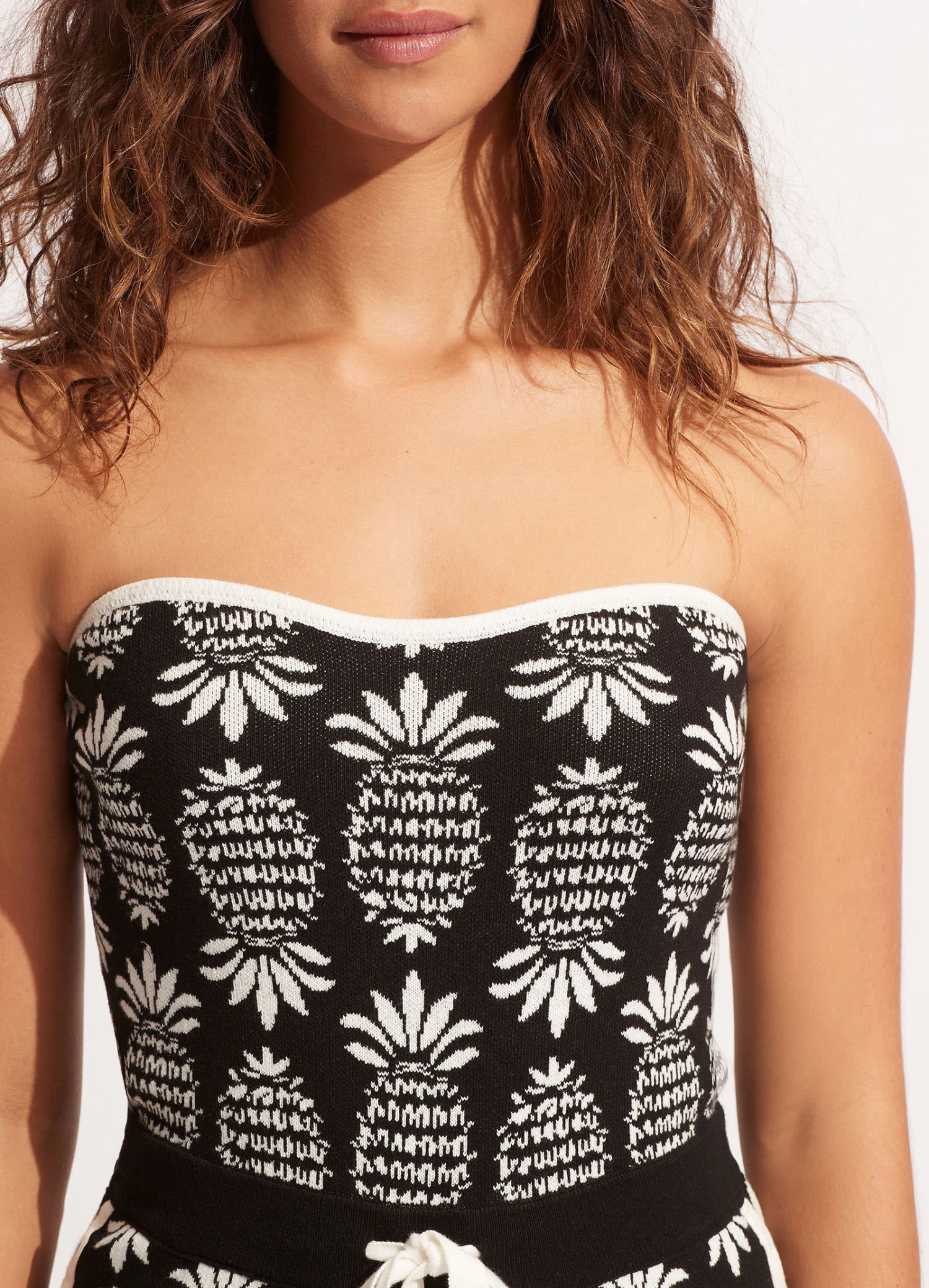 Corsica Jacquard Knit Playsuit - Black 7 Corsica Jacquard Knit Playsuit - Black - Image 5