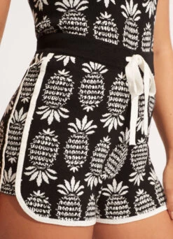 Corsica Jacquard Knit Playsuit - Black 14 Corsica Jacquard Knit Playsuit - Black -Fashion Swimwear Store 54929 KN Black 7