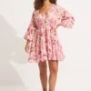 Silk Road Tier Mini Dress - Parfait Pink -Fashion Swimwear Store 54934 DR Parfait 20Pnk 3