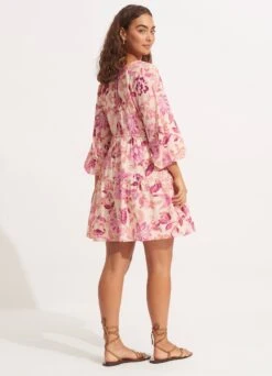 Silk Road Tier Mini Dress - Parfait Pink -Fashion Swimwear Store 54934 DR Parfait 20Pnk 5