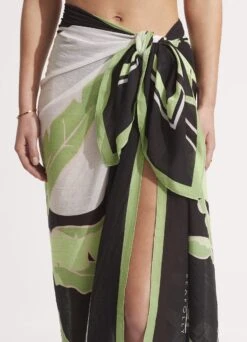 Palm Paradise Pareo - Black -Fashion Swimwear Store 54946 SG Black 6