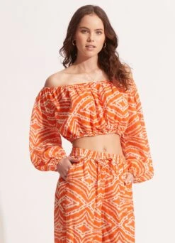 Zanzibar Crop Top - Mandarin -Fashion Swimwear Store 54953 TO Mandarin 5