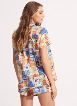 On Vacation Shirt - Azure -Fashion Swimwear Store 54966 TO Azure 6