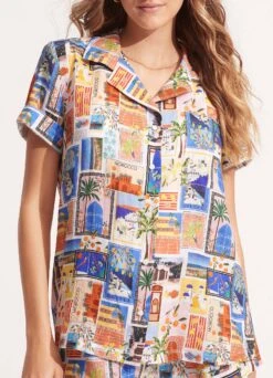 On Vacation Shirt - Azure -Fashion Swimwear Store 54966 TO Azure 7