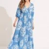 Tie Dye Maxi Dress - Azure -Fashion Swimwear Store 54986 DR Azure 3