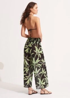 Palm Paradise Wrap Pant - Black -Fashion Swimwear Store 54992 PA Black 6