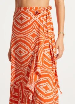 Zanzibar Wrap Skirt - Mandarin -Fashion Swimwear Store 54995 SK Mandarin 7