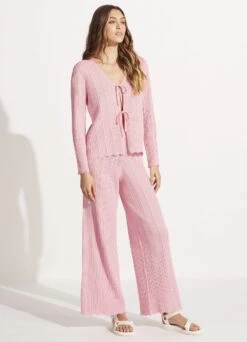 Crochet Tie Knit Top - Parfait Pink -Fashion Swimwear Store 55004 KN ParfaitPnk 5