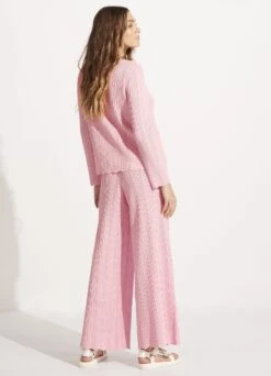 Crochet Tie Knit Top - Parfait Pink -Fashion Swimwear Store 55004 KN ParfaitPnk 6