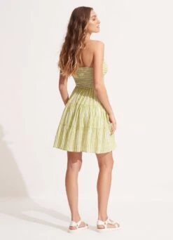 Stripe Tier Mini Dress - Soft Olive -Fashion Swimwear Store 55007 DR SoftOlive 4
