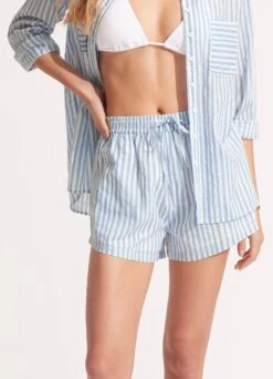 Stripe Beach Short - Powder Blue -Fashion Swimwear Store 55009 SH PowderBlue 3