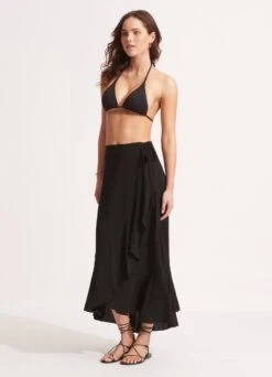 The Wrap Skirt - Black -Fashion Swimwear Store 55048 SK Black 6