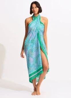 Sea Skin Sarong - Vivid Green -Fashion Swimwear Store 55052 SG VividGreen 9
