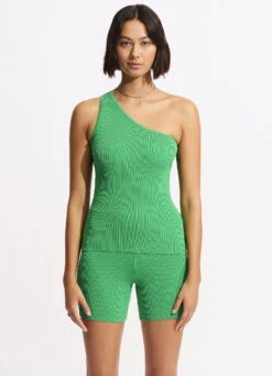 Sea Skin Rib Knit Short - Green -Fashion Swimwear Store 55056 KN Green 4