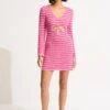 Carnaby Knit Cover Up - Fuchsia Rose -Fashion Swimwear Store 55081 KN FuchsiaRos 3