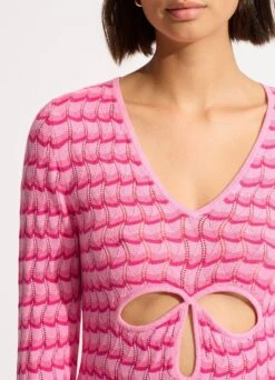 Carnaby Knit Cover Up - Fuchsia Rose -Fashion Swimwear Store 55081 KN FuchsiaRos 6