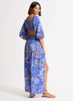 Eden Shirring Pant - Azure -Fashion Swimwear Store 55083 PA Azure 6