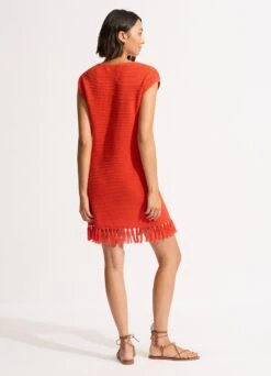 Mini Knit Cover Up - Tamarillo -Fashion Swimwear Store 55087 KN Tamarillo 5