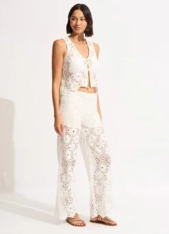 Crochet Pant - White -Fashion Swimwear Store 55093 PA White 5