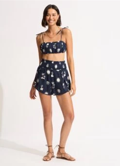 La Palma Crop Top - True Navy