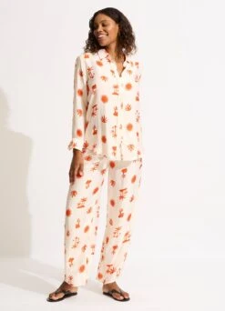 La Palma Silk Shirt - Tamarillo 9 La Palma Silk Shirt - Tamarillo -Fashion Swimwear Store 55131 TO Tamarillo 4