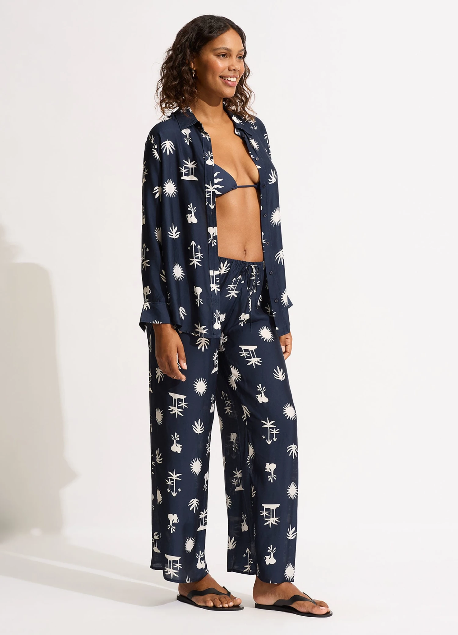 La Palma Silk Shirt - True Navy 5 La Palma Silk Shirt - True Navy - Image 3