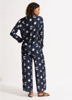 La Palma Silk Shirt - True Navy 9 La Palma Silk Shirt - True Navy -Fashion Swimwear Store 55131 TO True 20Navy 6