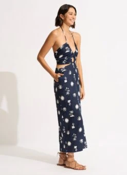 La Palma Maxi Dress - True Navy -Fashion Swimwear Store 55133 DR True 20Navy 4