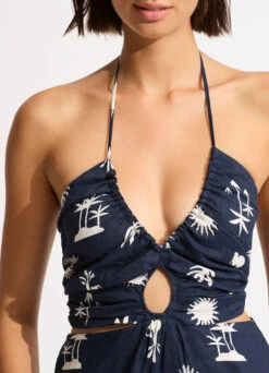 La Palma Maxi Dress - True Navy -Fashion Swimwear Store 55133 DR True 20Navy 6