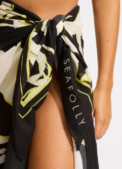 Birds Of Paradise Sarong - Black -Fashion Swimwear Store 55164 SG Black 6