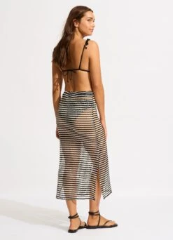 Mesh Effect Midi Skirt - Black -Fashion Swimwear Store 55189 SK Black 5