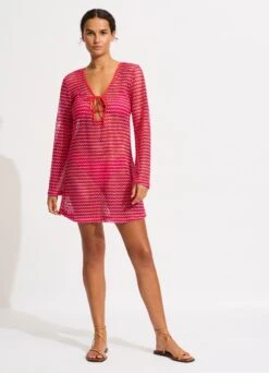 Mesh Effect Cover Up - Chilli Red