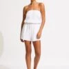 Crinkle Playsuit - White -Fashion Swimwear Store 55196 PS White 3