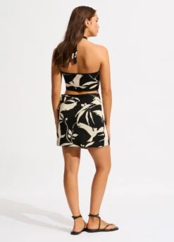 Birds Of Paradise Mini Wrap Skirt - Black -Fashion Swimwear Store 55205 KN Black 5