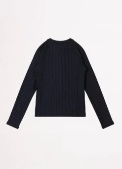 Girls Summer Essential Long Sleeve Rashie - Black -Fashion Swimwear Store 56496 Black 3