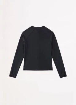 Essentials Girls Zip Front Rashie - Black -Fashion Swimwear Store 56618 Black 2