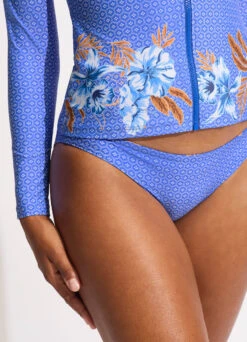 Eden Long Sleeve Rashie - Azure -Fashion Swimwear Store 60203 070 Azure 6
