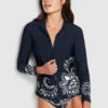 Folklore Long Sleeve Sunvest - True Navy -Fashion Swimwear Store 60203 933 True 20Navy 1