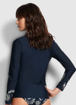 Folklore Long Sleeve Sunvest - True Navy -Fashion Swimwear Store 60203 933 True 20Navy 5